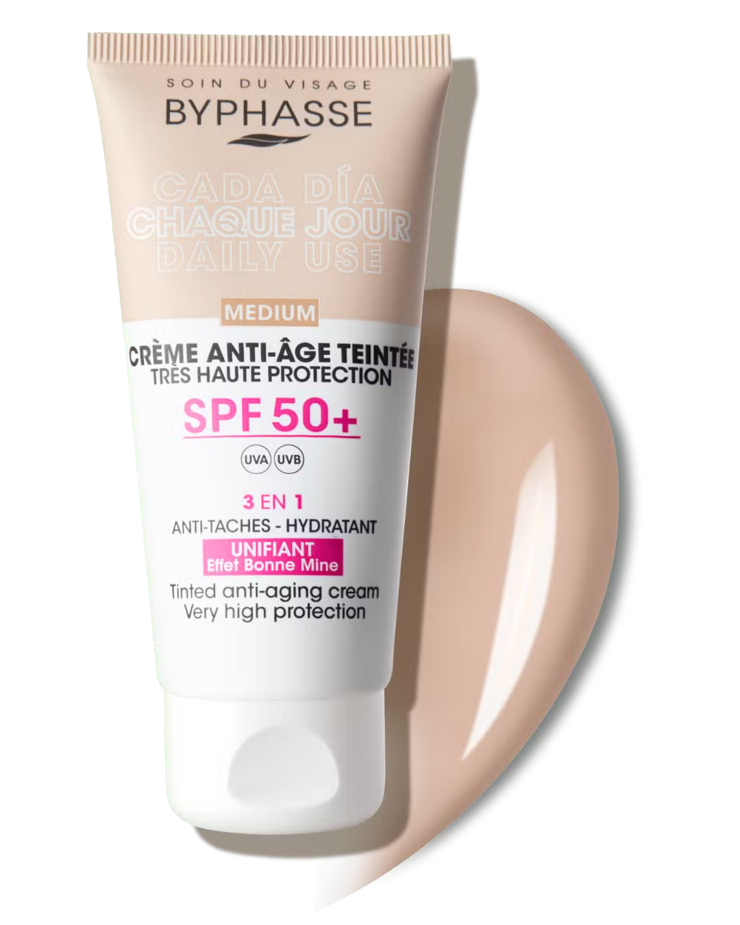 CREMA FACIAL ANTIEDAD SPF 50+ COLOR MEDIUM 50ML