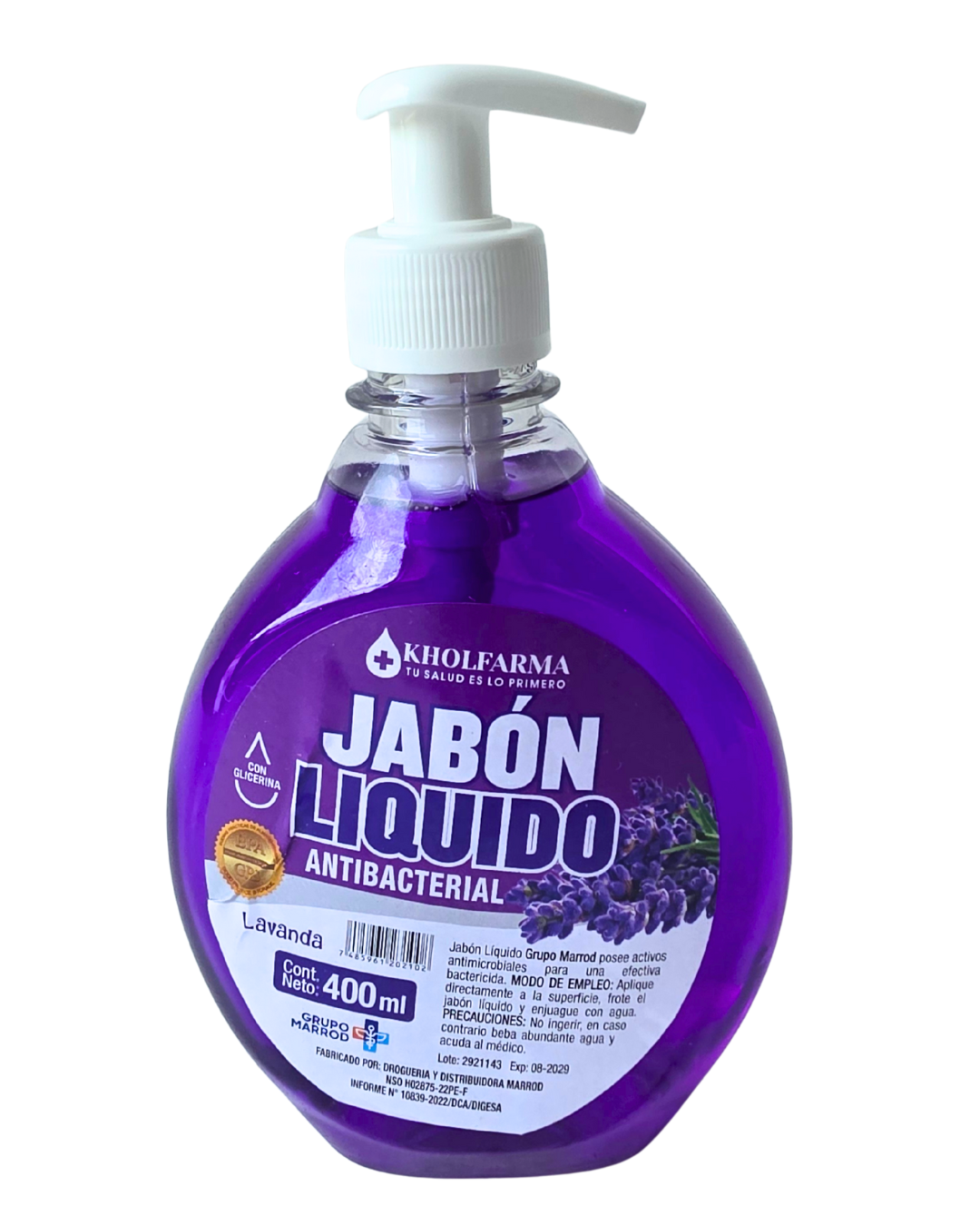 JABÓN LIQUIDO ACTIBACTERIAL LAVANDA 400ml