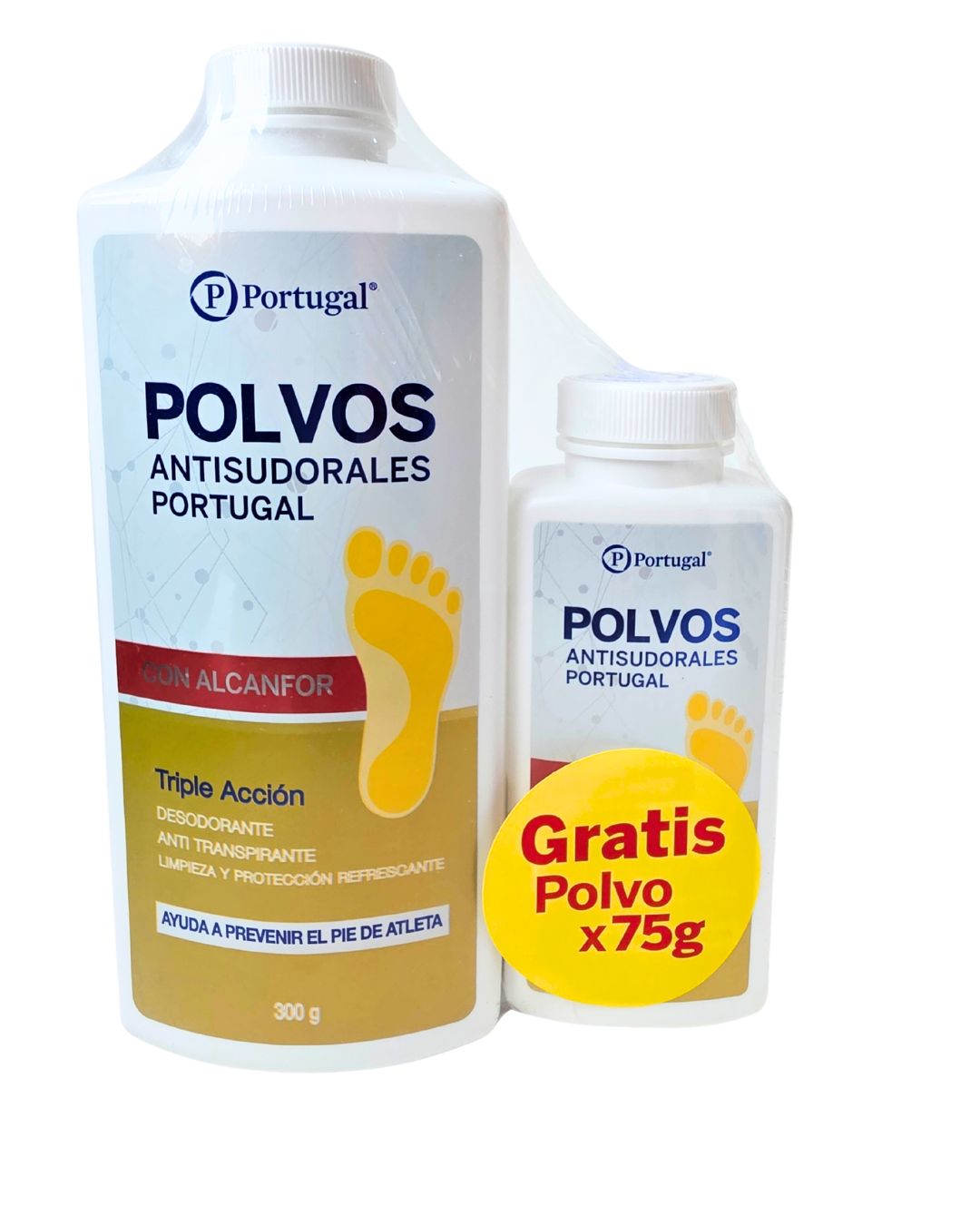 PACK POLVOS ANTISUDORAL CON ALCANFOR 300gr + 75gr