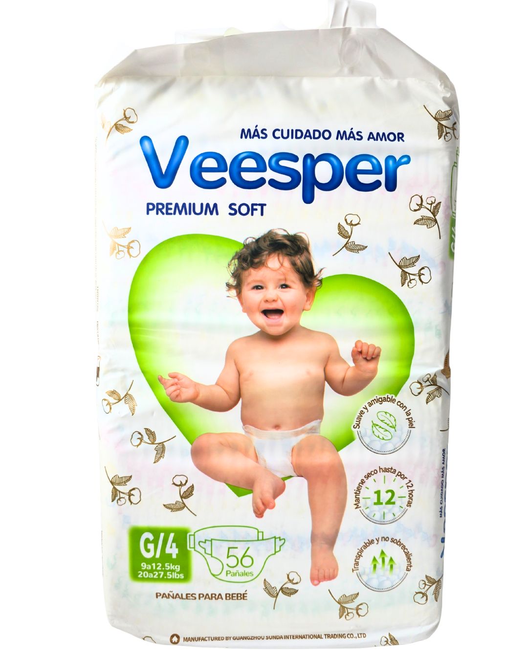 PAÑAL VEESPER CLÁSICO G 56und x 2pack