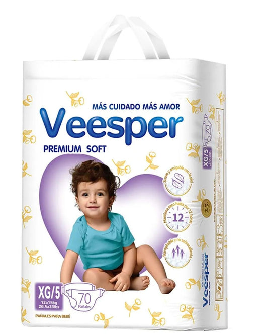 PAÑAL VEESPER XG PAQUETÓN 70und x 2pack
